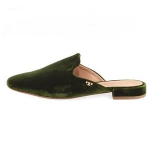 Tory Burch Carlotta Velvet Mules in Green Size 11